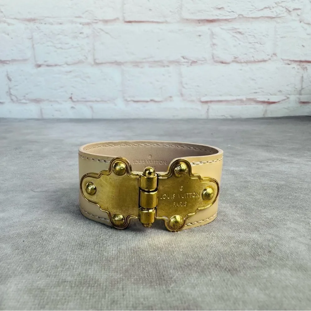 Louis Vuitton Save it Patent Leather Tan Bracelet